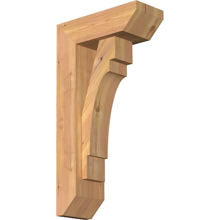 Merced Slat Smooth Bracket W/ Offset Brace, Western Red Cedar, 5 1/2W X 14D X 26H